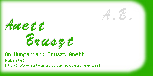 anett bruszt business card